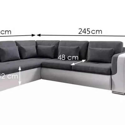 Rohová sedací souprava DAFNI - bílá / zelená, pravý roh