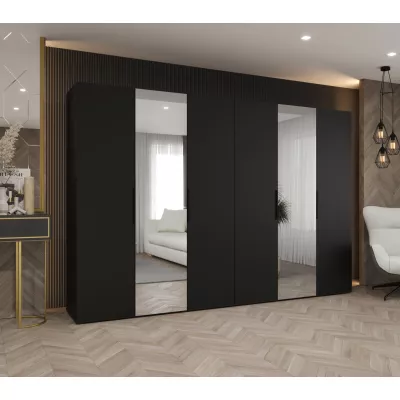 Šatní skříň 300 cm KUBRA - černá