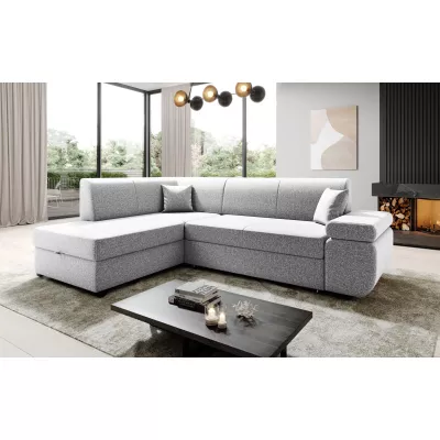 Sedací souprava s úložným prostorem FANETTE - světle šedá, levý roh