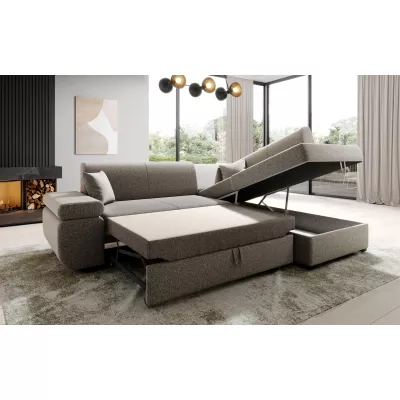 Sedací souprava s úložným prostorem FANETTE - tmavě šedá, levý roh