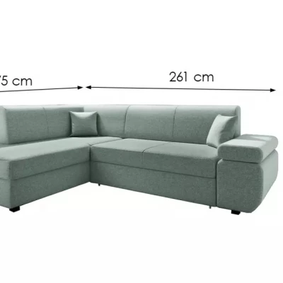 Sedací souprava s úložným prostorem FANETTE - tmavě šedá, levý roh