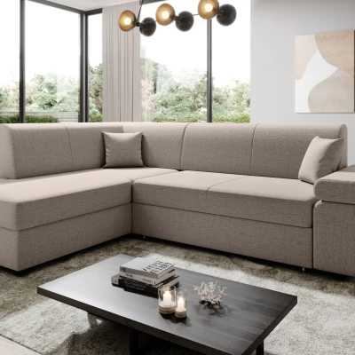 Sedací souprava s úložným prostorem FANETTE - světle růžová, levý roh