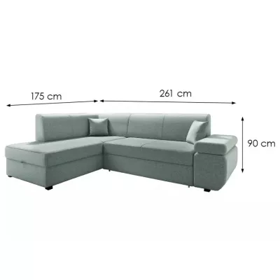 Sedací souprava s úložným prostorem FANETTE - zelená, pravý roh