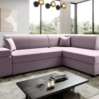 Sedací souprava s úložným prostorem FANETTE - světle fialová, pravý roh