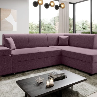 Sedací souprava s úložným prostorem FANETTE - fialová, pravý roh