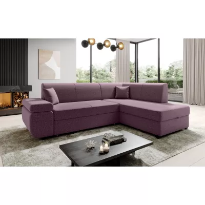 Sedací souprava s úložným prostorem FANETTE - fialová, pravý roh