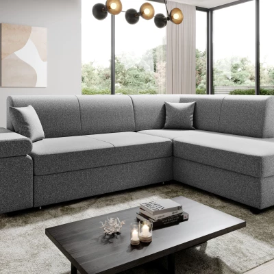 Sedací souprava s úložným prostorem FANETTE - šedá, pravý roh