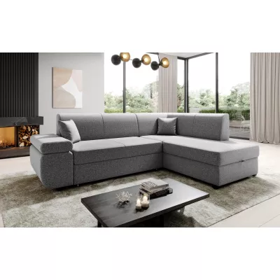 Sedací souprava s úložným prostorem FANETTE - šedá, pravý roh