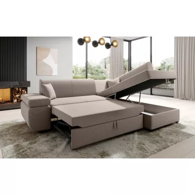 Sedací souprava s úložným prostorem FANETTE - světle růžová, pravý roh