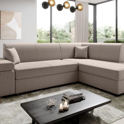 Sedací souprava s úložným prostorem FANETTE - světle růžová, pravý roh