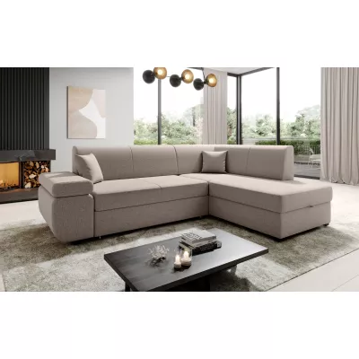 Sedací souprava s úložným prostorem FANETTE - světle růžová, pravý roh