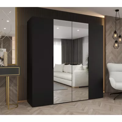 Šatní skříň 200 cm KUBRA - černá