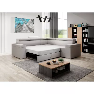 Stylová rozkládací sedačka LEXIA - bílá / béžová, levý roh