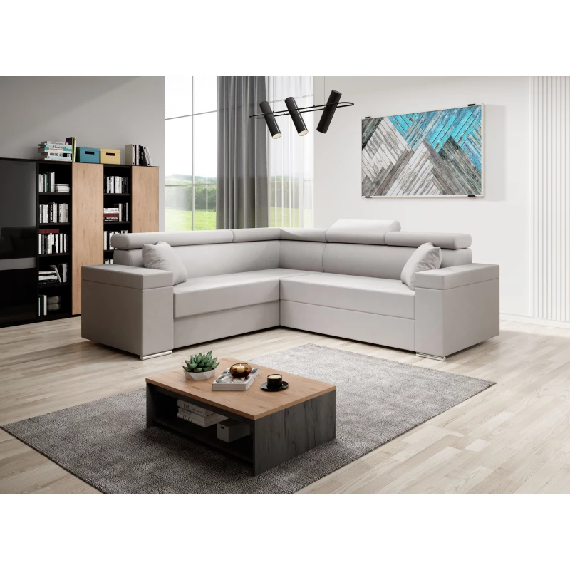 Stylová rozkládací sedačka LEXIA - béžová, levý roh