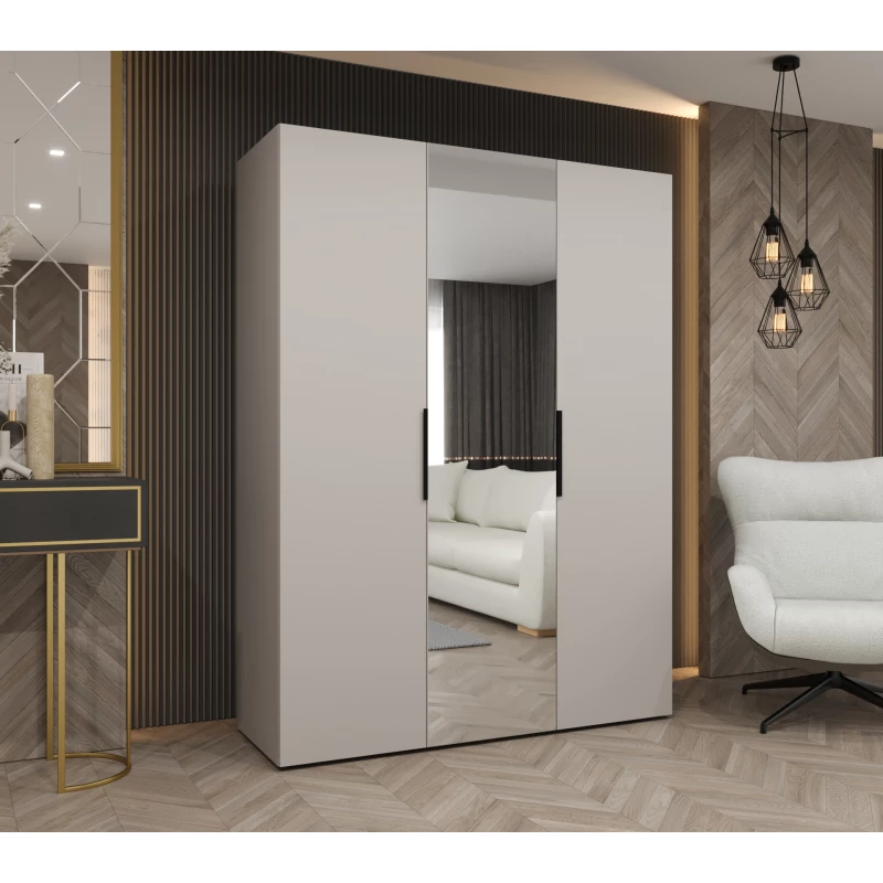 Šatní skříň 150 cm KUBRA - kašmírová / černá