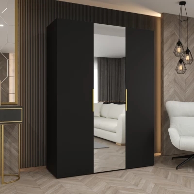 Šatní skříň 150 cm KUBRA - černá / zlatá