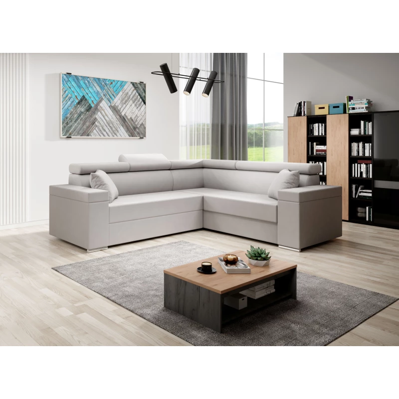 Stylová rozkládací sedačka LEXIA - béžová, pravý roh