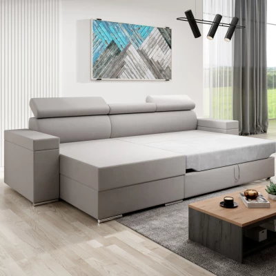 Stylová rozkládací sedačka LEXIA S - béžová, pravý roh