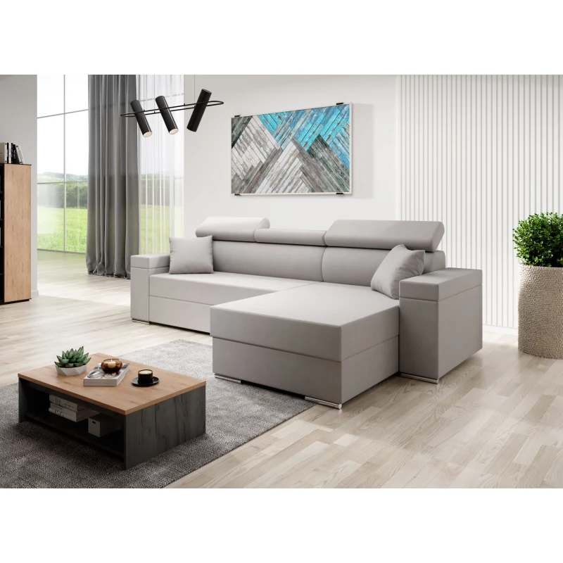 Stylová rozkládací sedačka LEXIA S - béžová, pravý roh