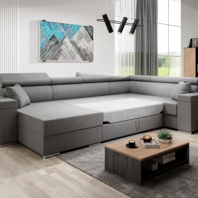 Rozkládací sedací souprava do U LEXIA - modrá, pravý roh