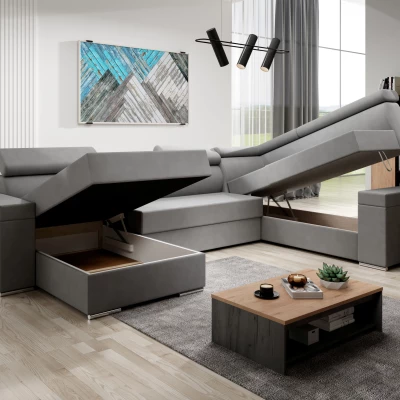 Rozkládací sedací souprava do U LEXIA - modrá, pravý roh