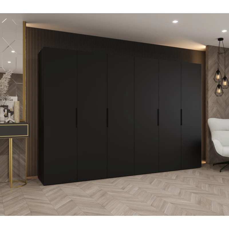 Šatní skříň 300 cm TUANA - černá