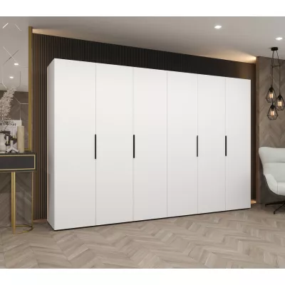 Šatní skříň 300 cm TUANA - bílá / černá