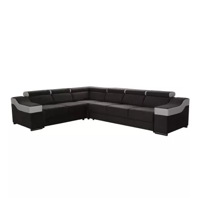 Velká sedací souprava GALJA - bílá eko kůže / tmavě hnědá