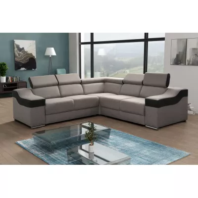 Rohová sedací souprava GALJA - černá eko kůže / béžová