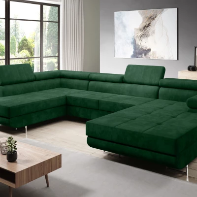 Rozkládací sedací souprava do U PARASKA - láhvově zelená