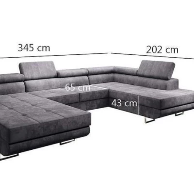 Rozkládací sedací souprava do U PARASKA - bílá / černá