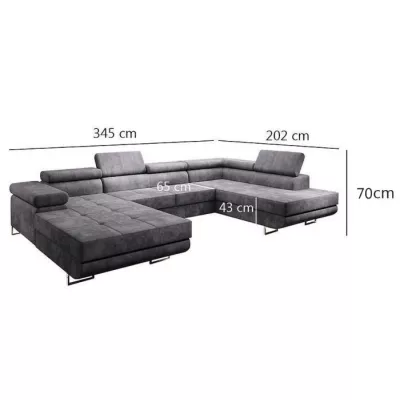 Rozkládací sedací souprava do U PARASKA - bílá / černá