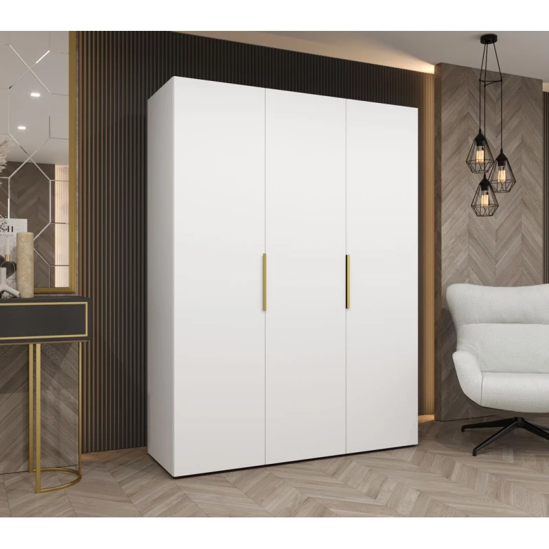 Šatní skříň 150 cm TUANA - bílá / zlatá