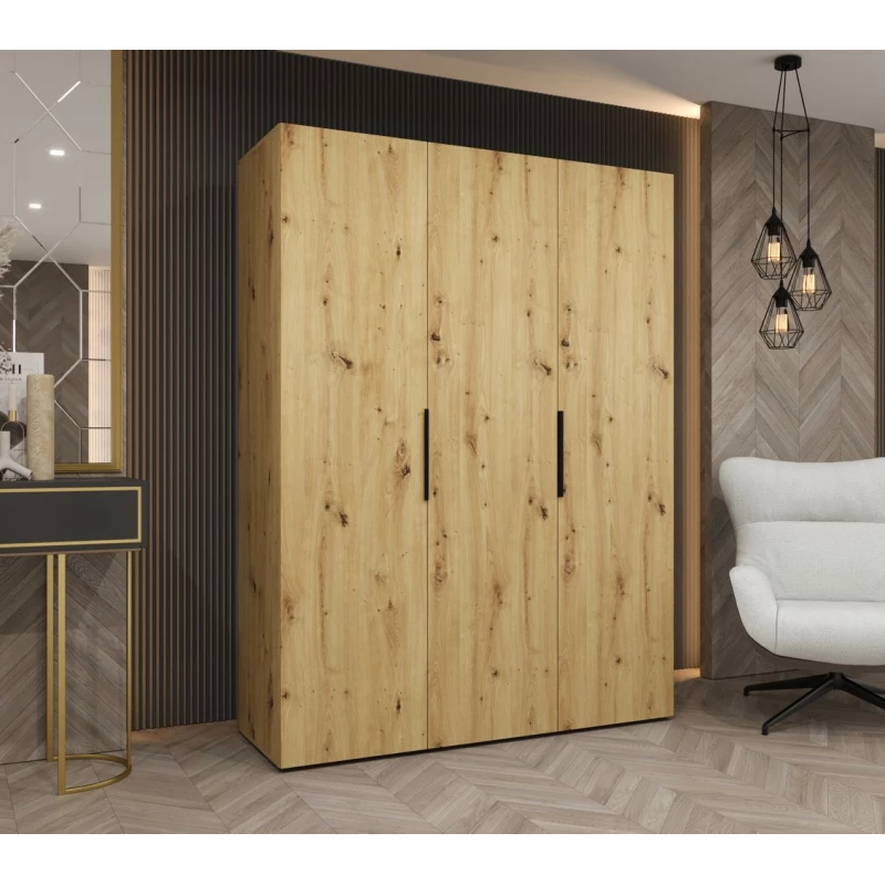 Šatní skříň 150 cm TUANA - dub artisan / černá