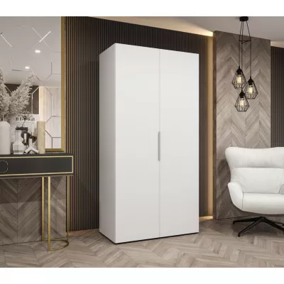 Šatní skříň 100 cm TUANA - bílá / stříbrná