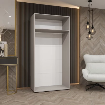 Šatní skříň 100 cm TUANA - bílá / stříbrná