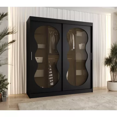 Prosklená šatní skříň 180 cm RUMEYA - černá