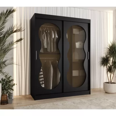 Prosklená šatní skříň 150 cm RUMEYA - černá