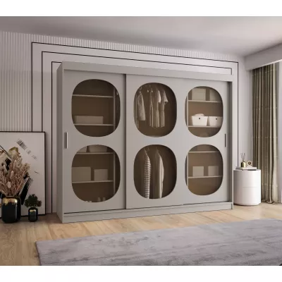 Prosklená šatní skříň 250 cm DEFNE - kašmírová