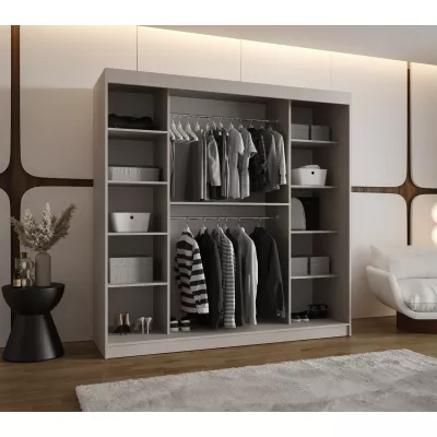 Prosklená šatní skříň 200 cm DEFNE - kašmírová