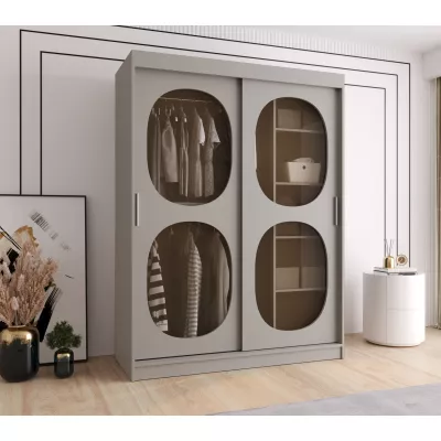 Prosklená šatní skříň 150 cm DEFNE - kašmírová