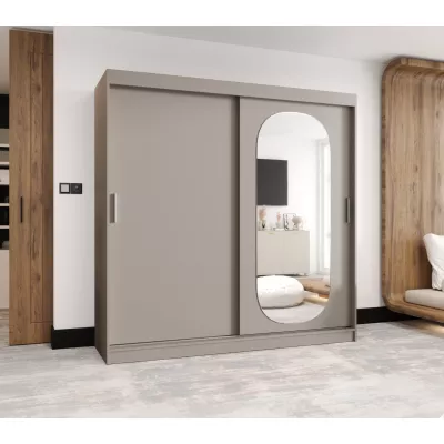 Šatní skříň 200 cm BEREN se zrcadlem - kašmírová