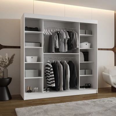 Šatní skříň 200 cm BEREN se zrcadlem - kašmírová