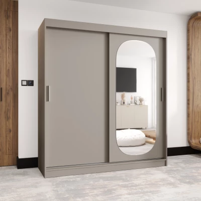 Šatní skříň 180 cm BEREN se zrcadlem - kašmírová