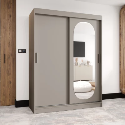 Šatní skříň 150 cm BEREN se zrcadlem - kašmírová