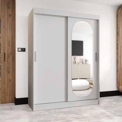 Šatní skříň 150 cm BEREN se zrcadlem - bílá