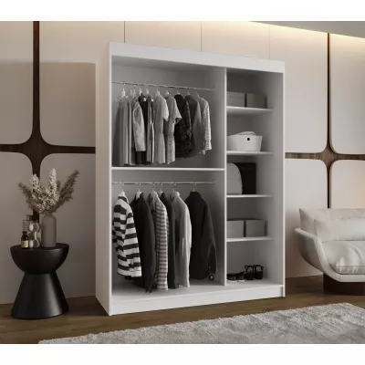 Šatní skříň 150 cm BEREN se zrcadlem - bílá