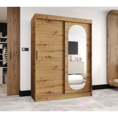 Šatní skříň 150 cm BEREN se zrcadlem - dub artisan