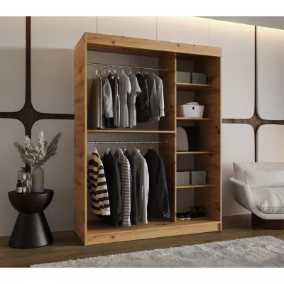 Šatní skříň 150 cm BEREN se zrcadlem - dub artisan