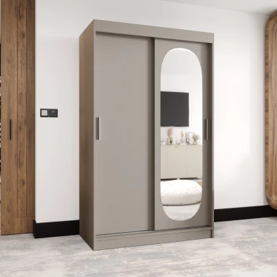 Šatní skříň 120 cm BEREN se zrcadlem - kašmírová